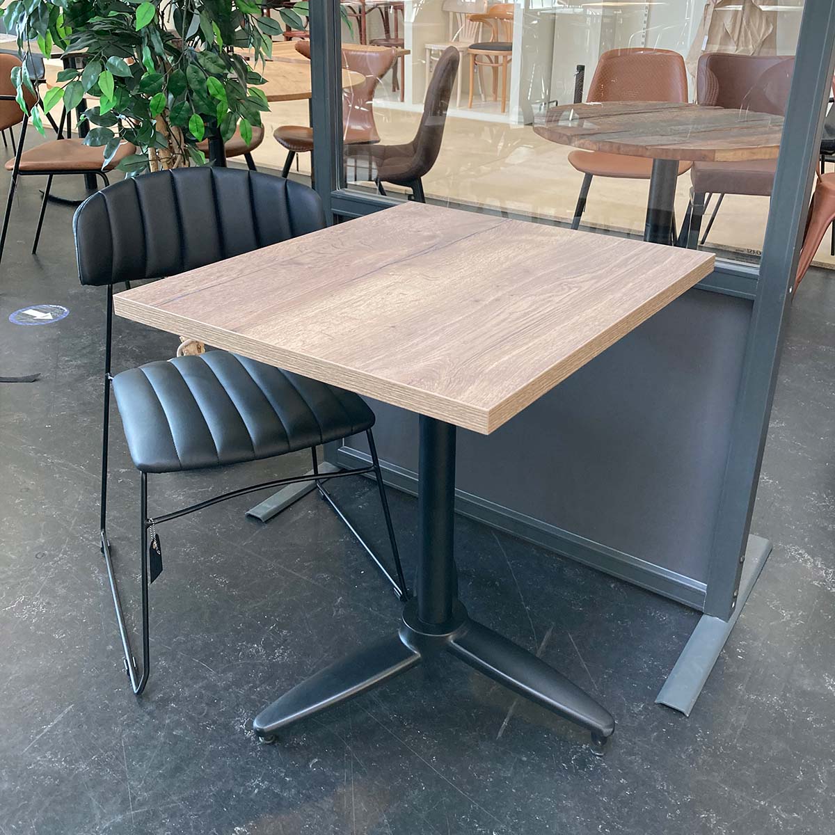 Indoor laminate tabletop square - tobacco oak