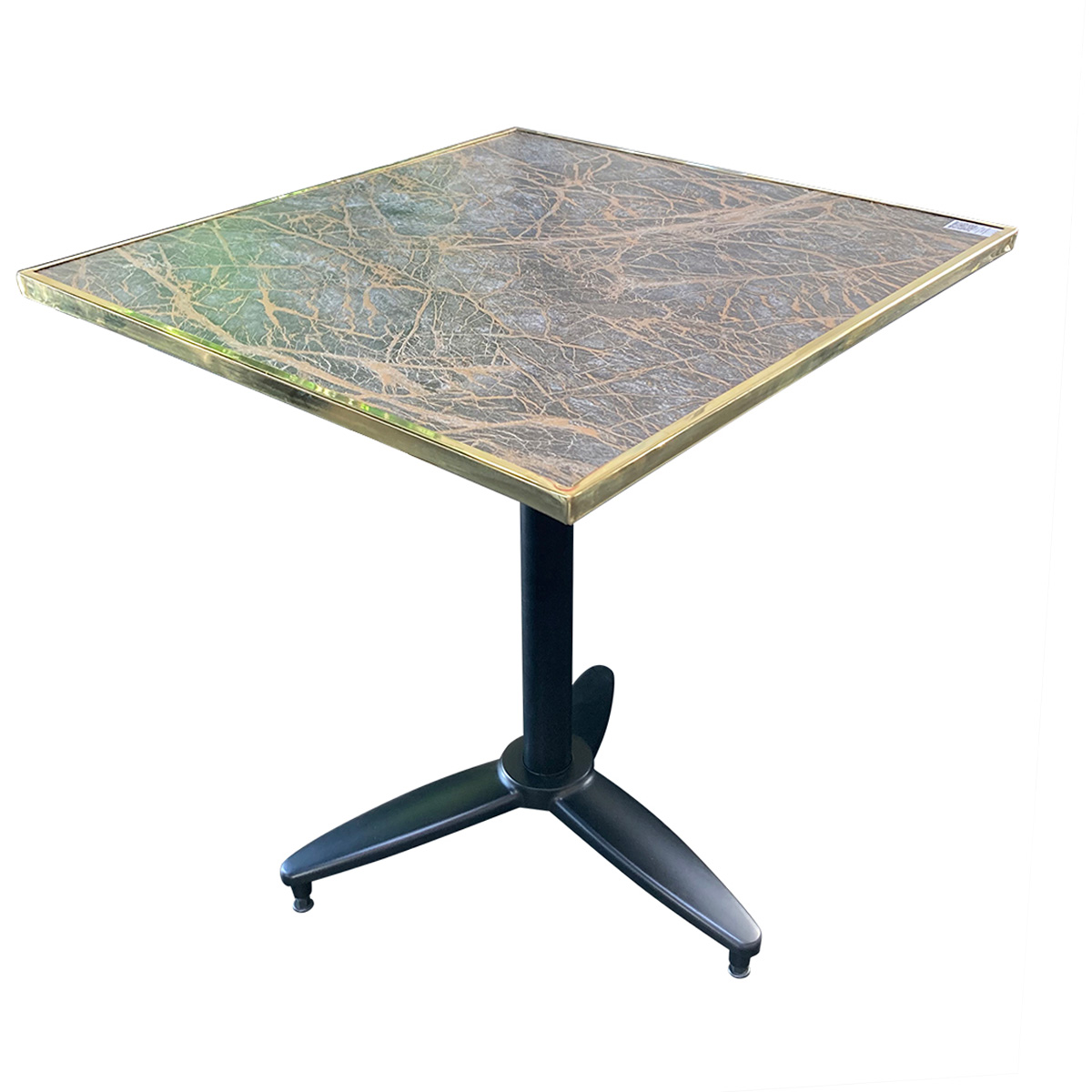 WERZALIT - Sienna tabletop with brass edge square