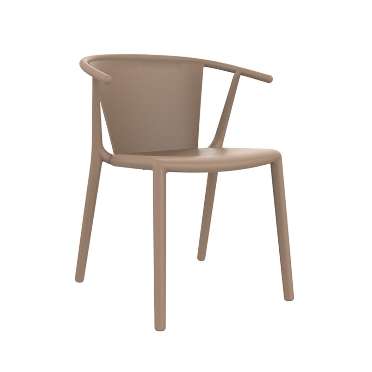 Steel plastic chair with armrests