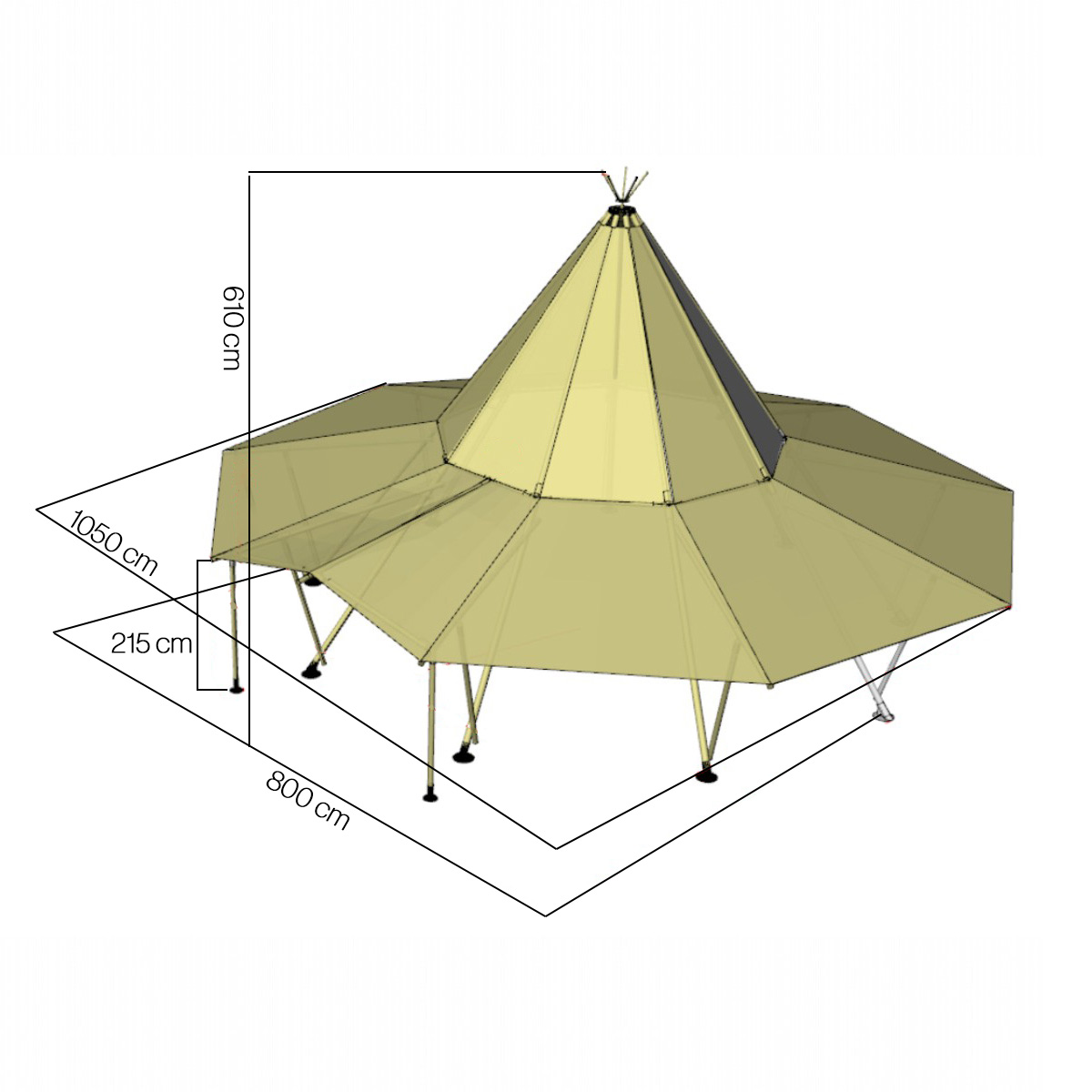 Teepee Ø8m PVC