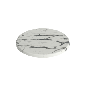 Carrara marble look round tabletop
