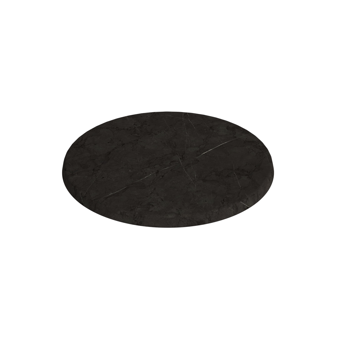 Gray marble look round tabletop