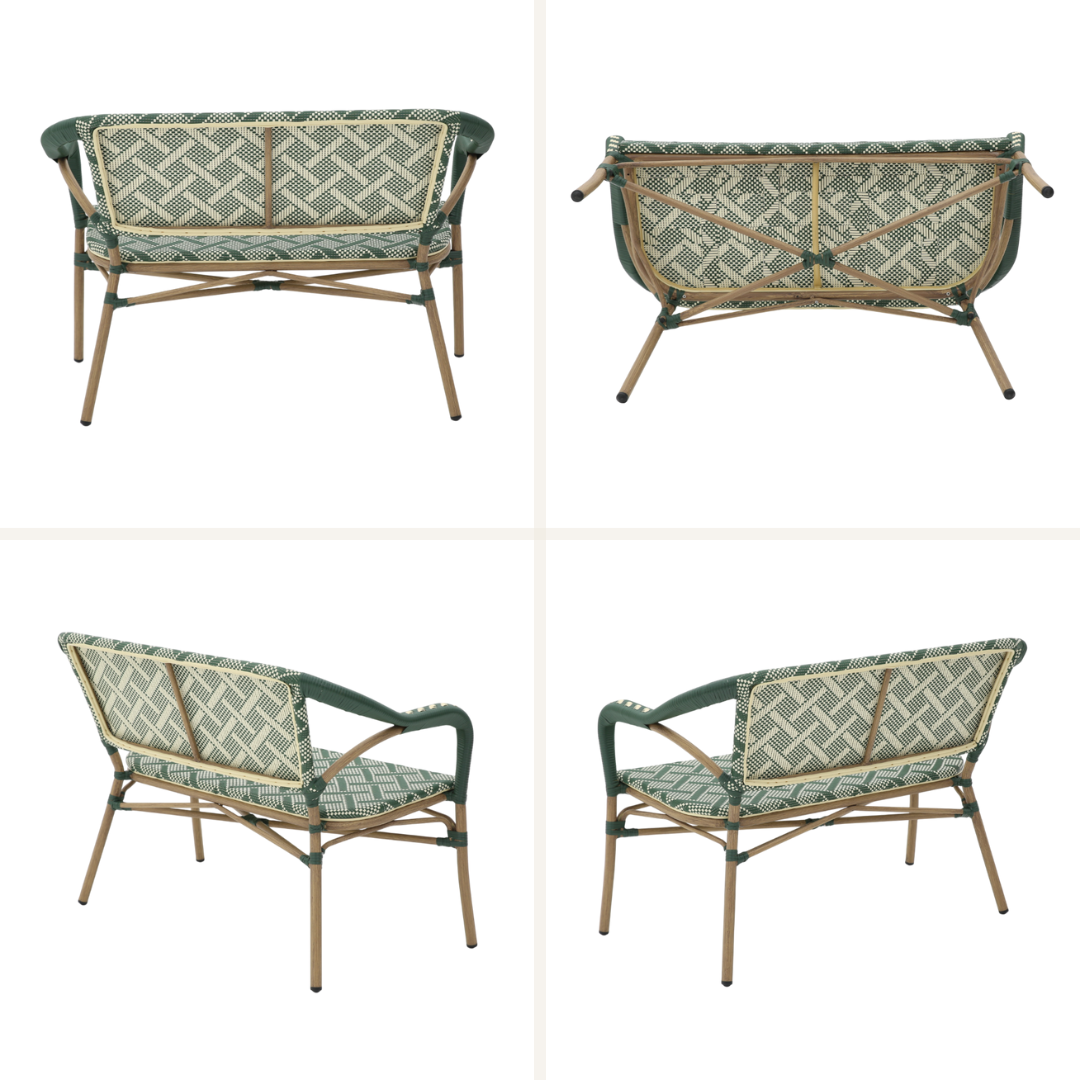 Marseille Cafe bench with armrests