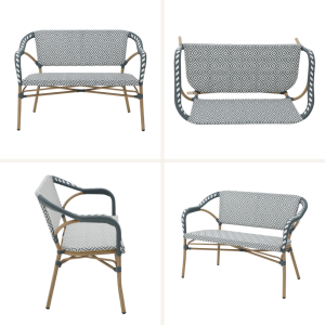 Nantes Cafe bench with armrests