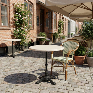 Marble look round tabletop