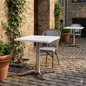 White square table top