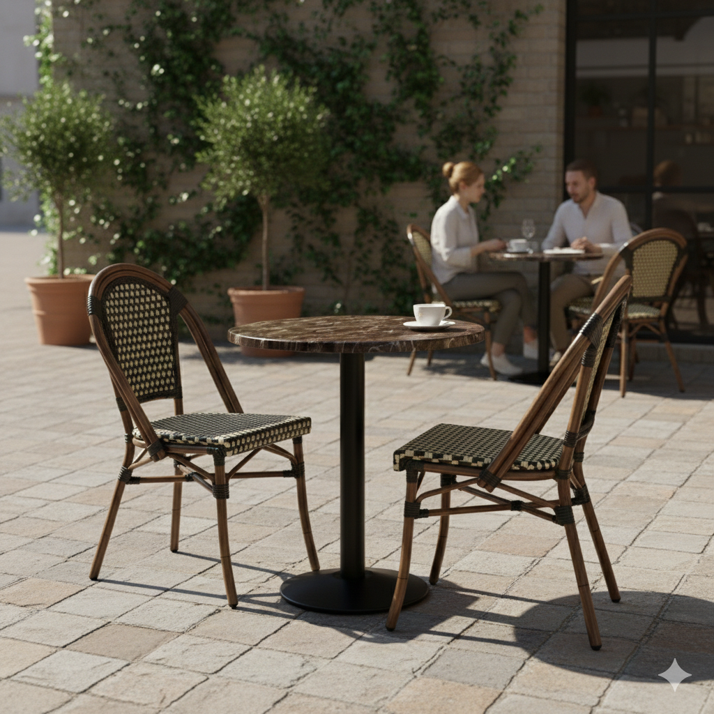 Karacabey marble look round tabletop
