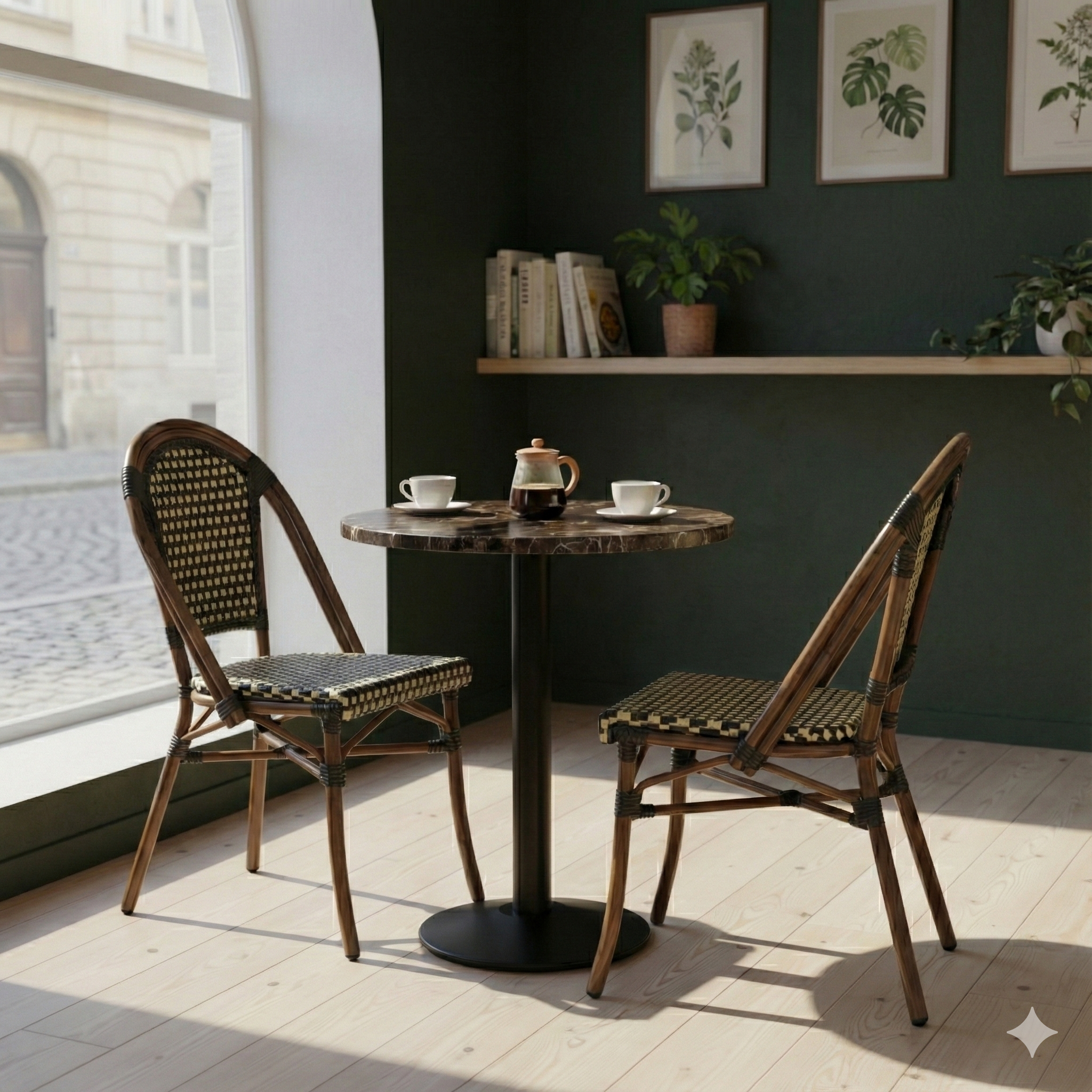 Karacabey marble look round tabletop
