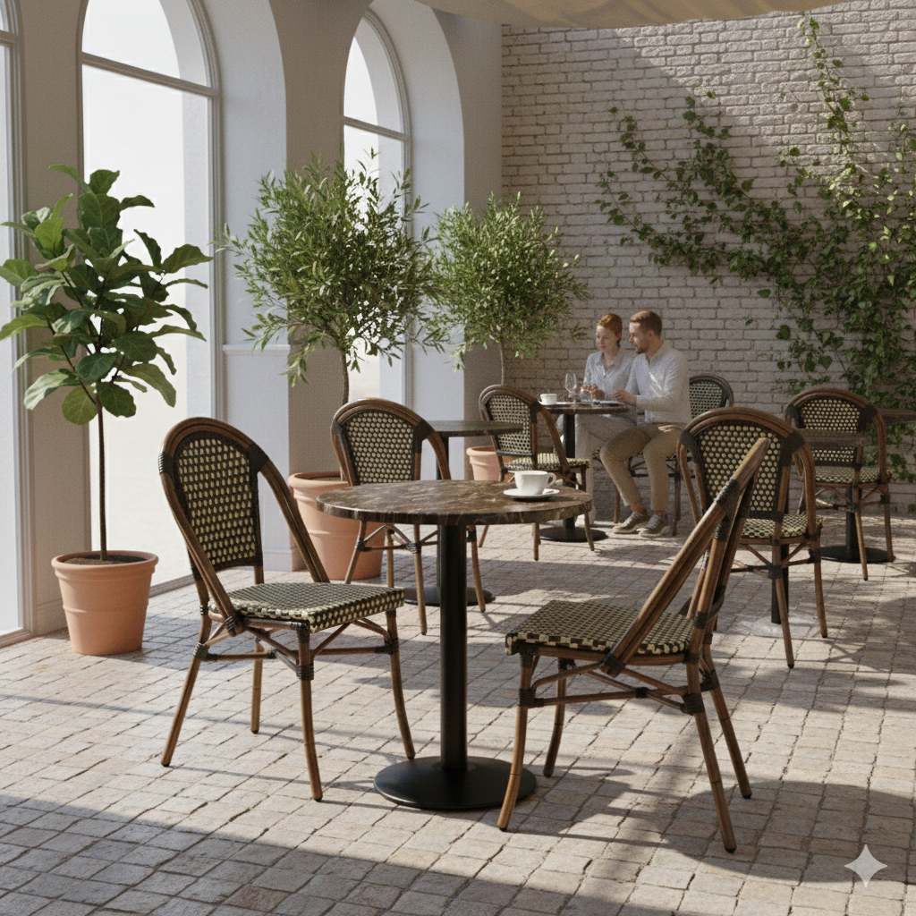 Karacabey marble look round tabletop
