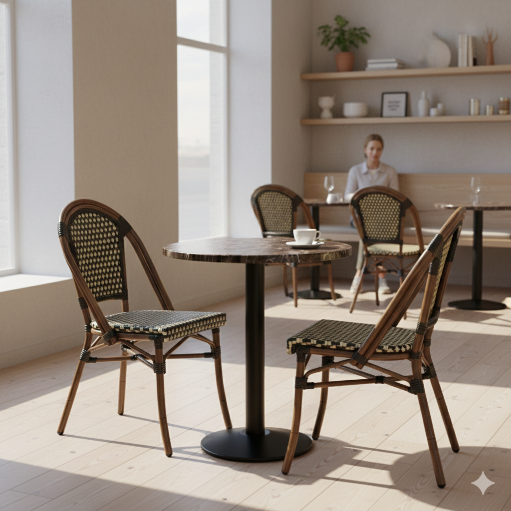 Karacabey marble look round tabletop