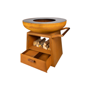 Normad. White Fire fire pit with wheels