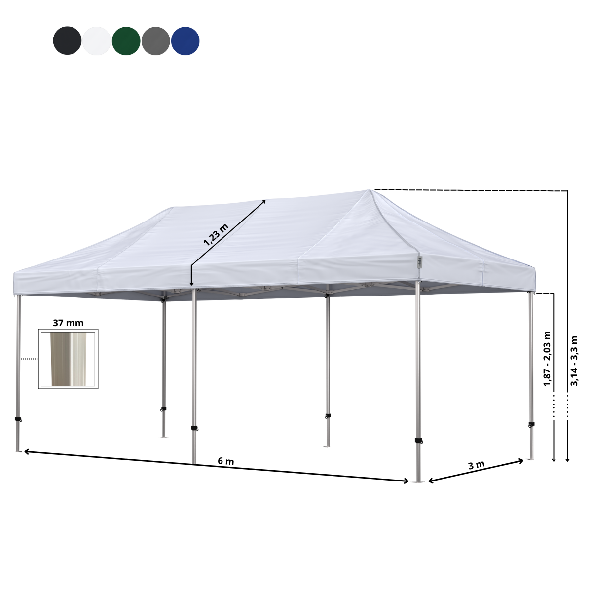 Stand Up Standup Tent Complete 3x6m Premium