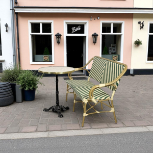 Cafe bundlepack Paris with bench green-beige