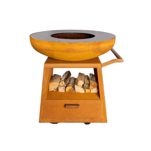 Normad. White Fire fire pit with wheels