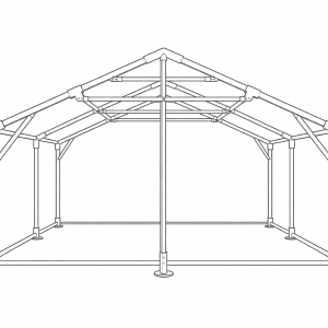 Starter bay Tent for Events 6x4m incl. sides, canopy, and gable