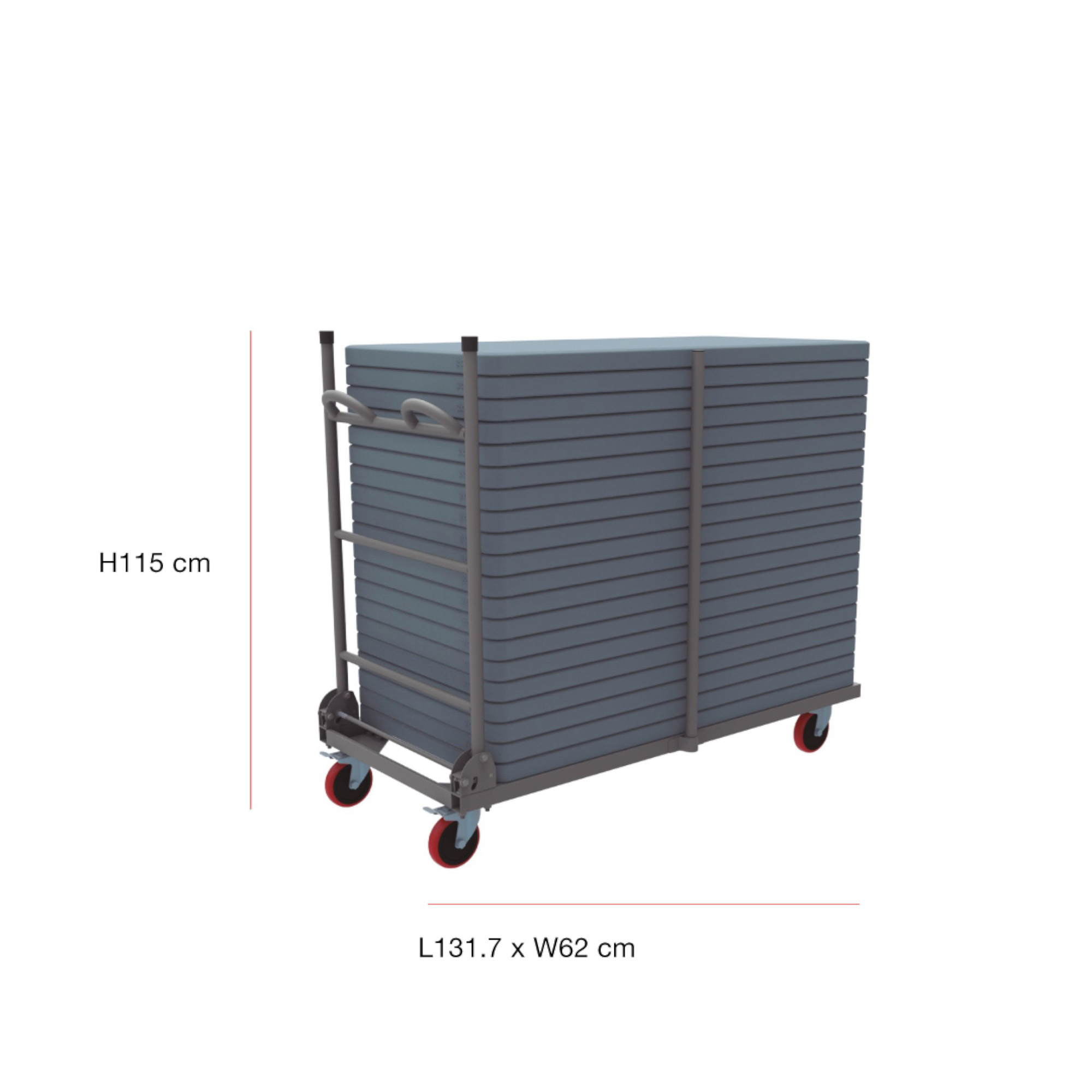 Zown Table Trolley L-Trolly incl. 20 tables