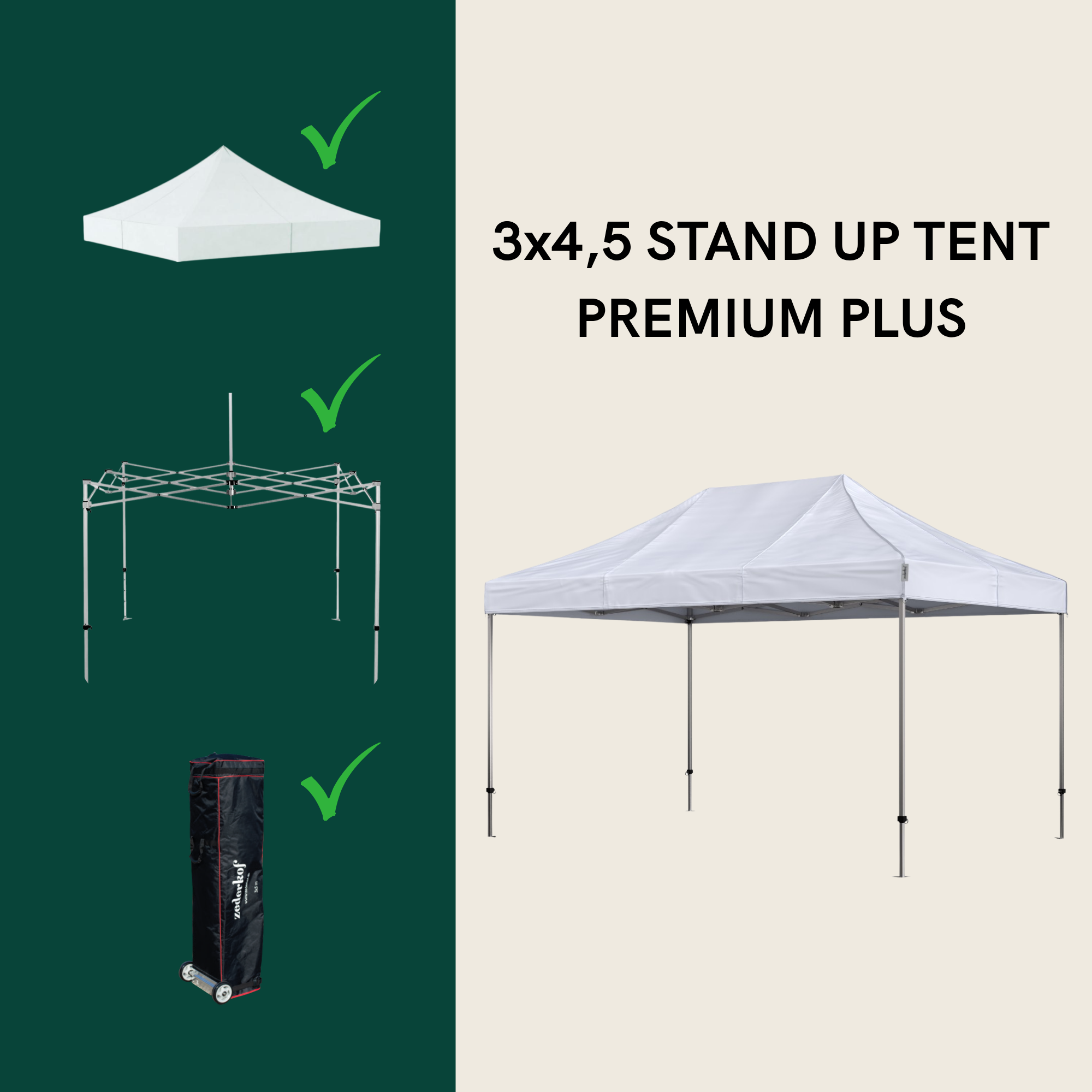 Stand Up Standup Tent Complete 3x4.5m Premium Plus