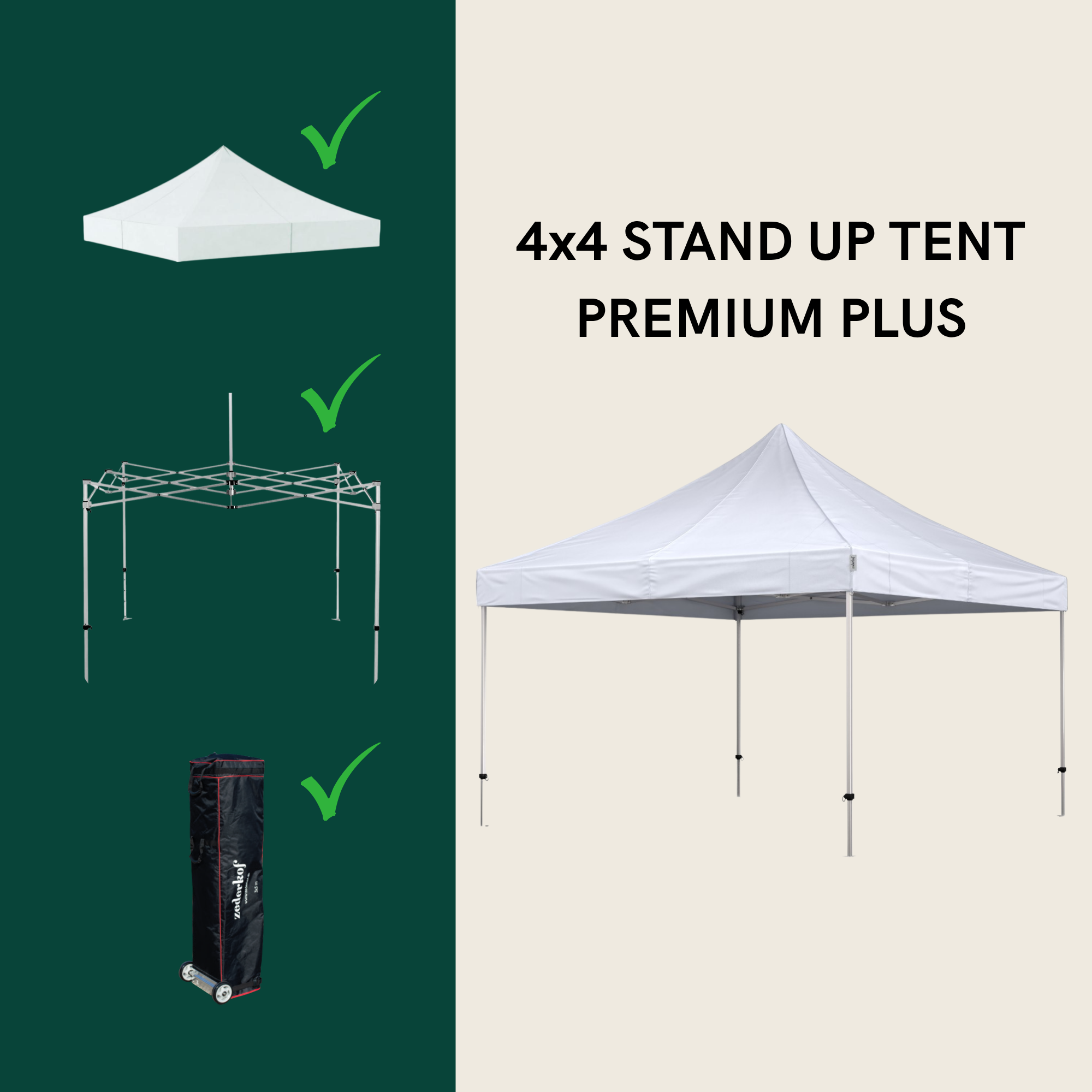 Stand Up Standup Tent Complete 4x4m Premium Plus