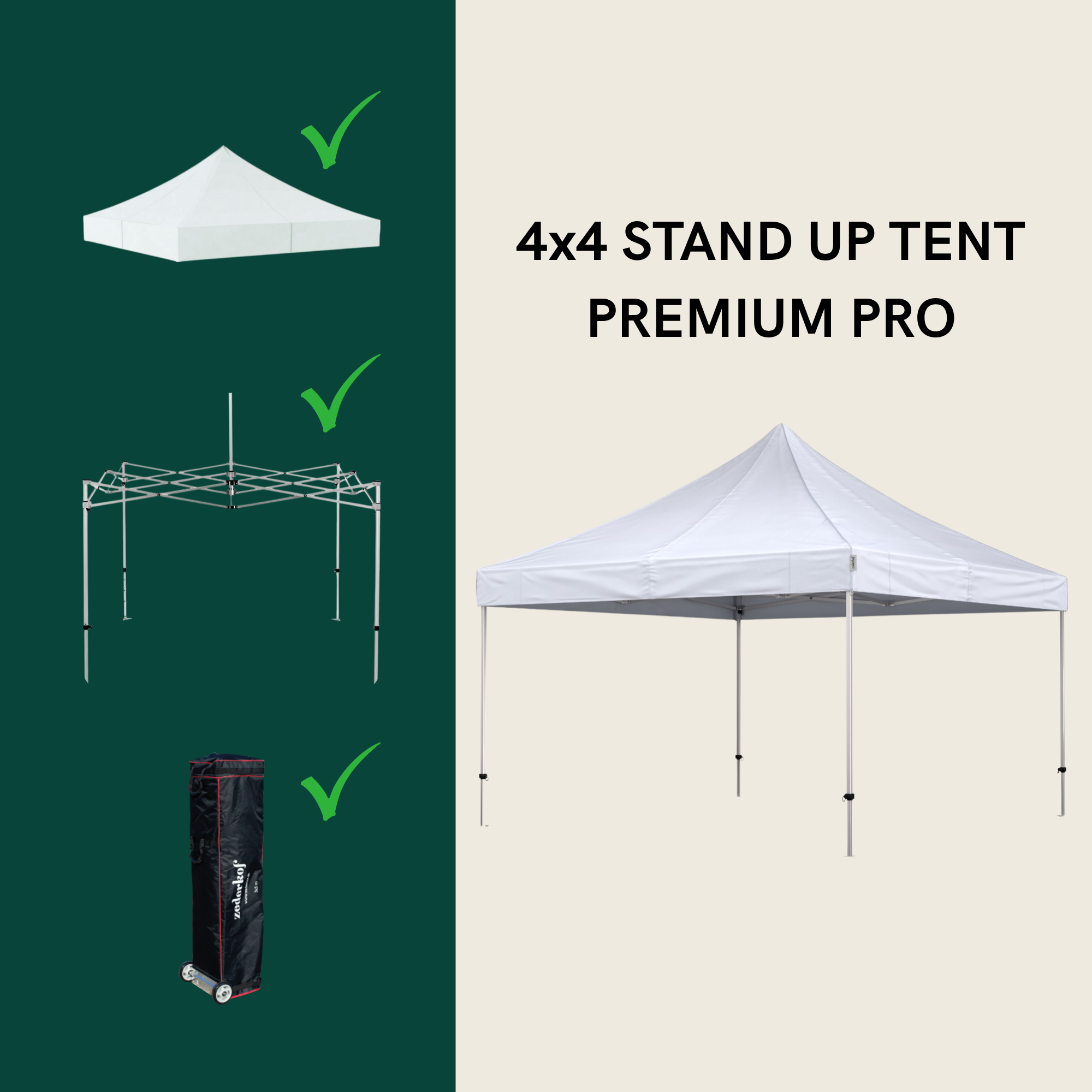 Stand Up Standup Tent Complete 4x4m Premium Pro