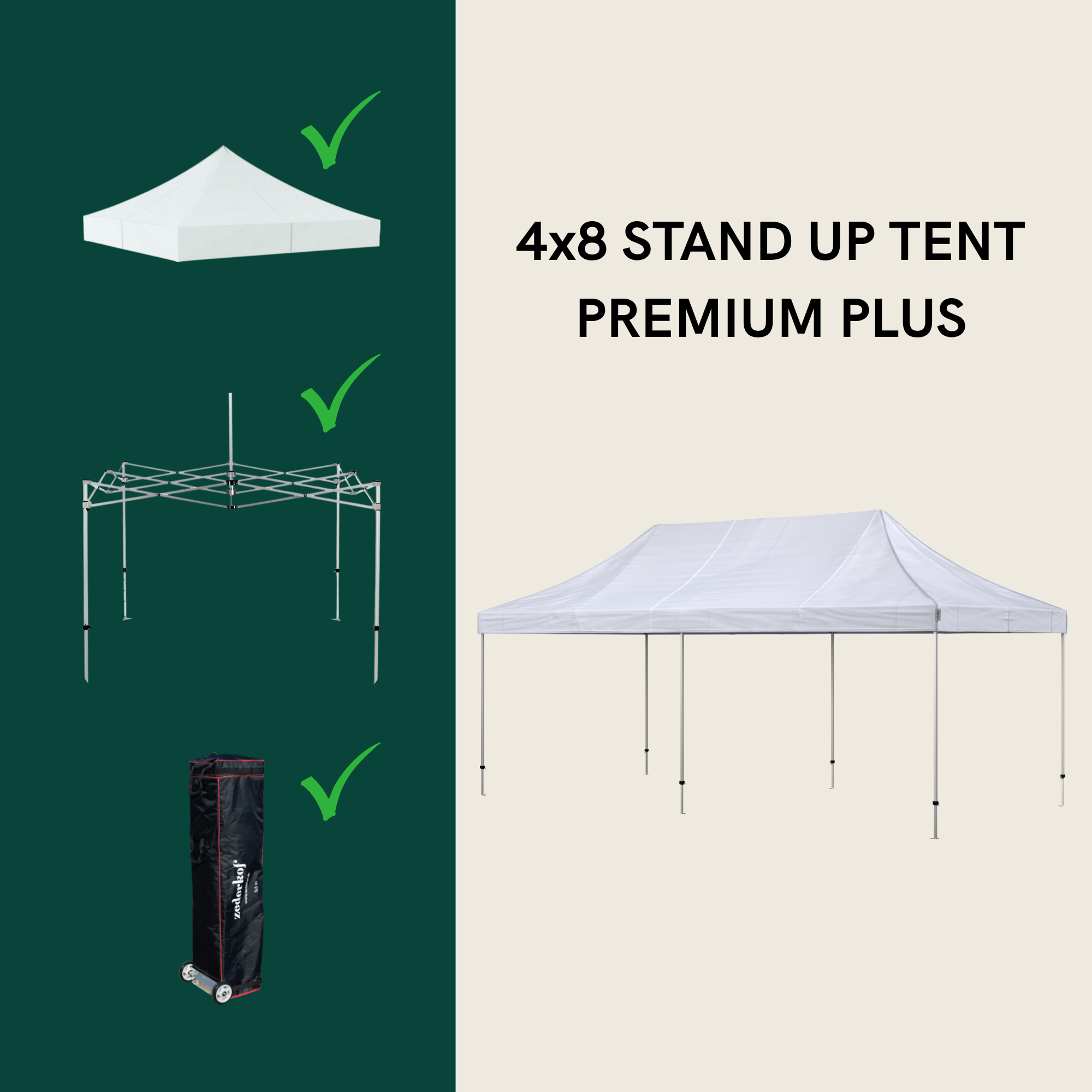 Stand Up Standup Tent Complete 4x8m Premium Plus