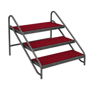 Stairs with 3 steps for foldable stage - RED CARPET