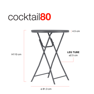 Zown New Classic - foldable table Cocktail 80cm