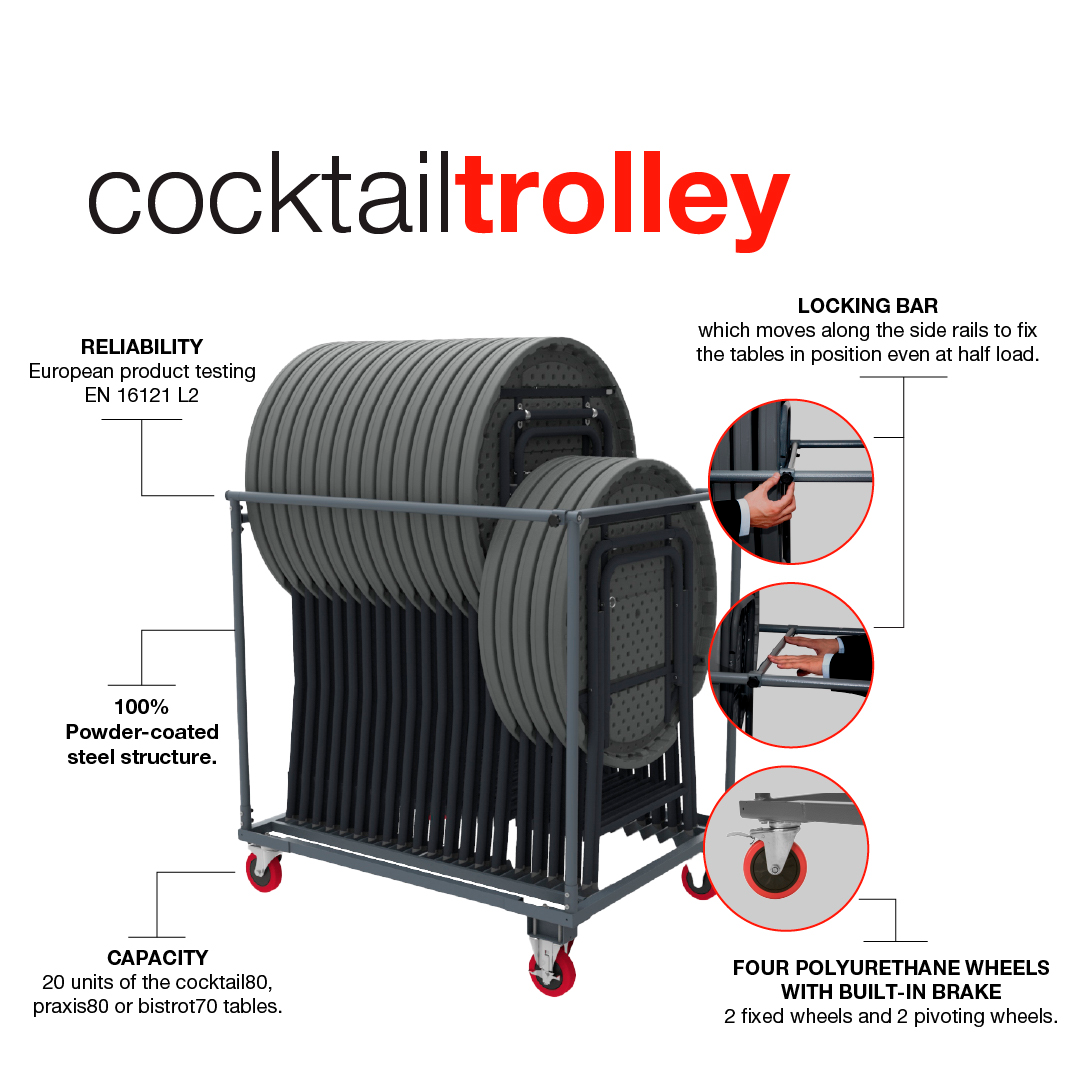 Zown - Cocktail table - 80cm table trolley