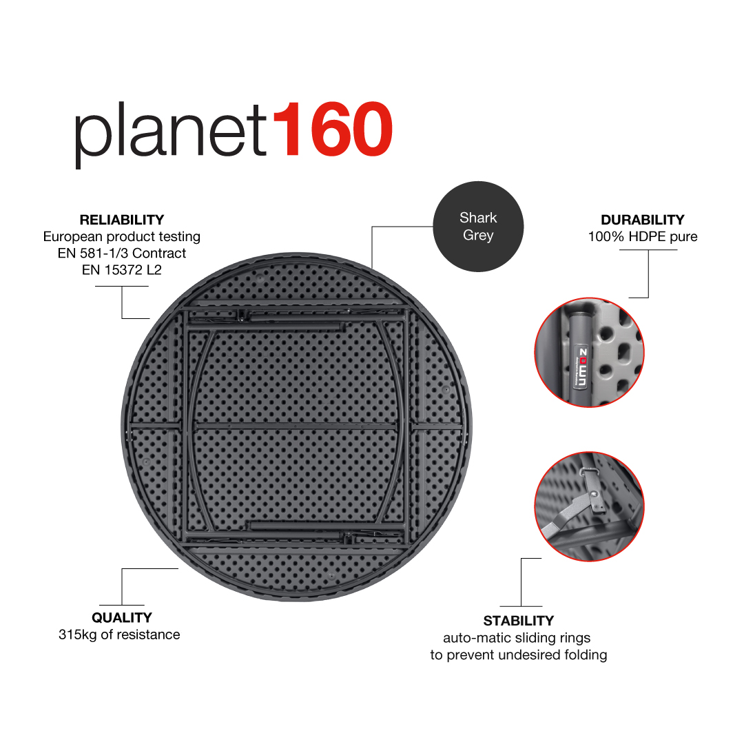 Zown New Classic – round foldable table Planet Ø160 cm