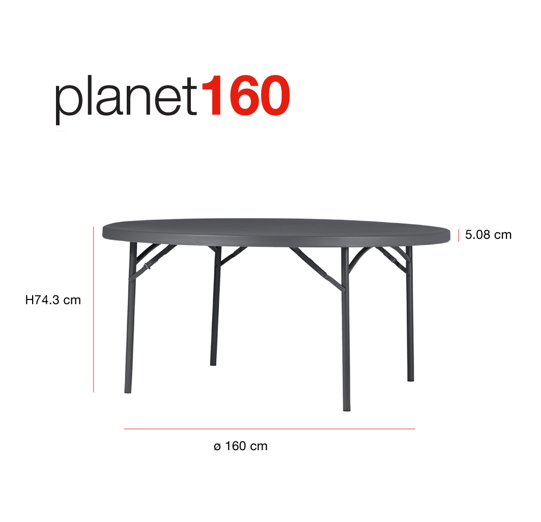 Zown New Classic – round foldable table Planet Ø160 cm