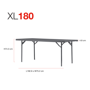 Zown New Classic - foldable table XL 180x75 cm