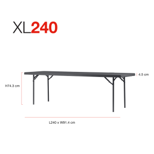 Zown New Classic - foldable table XL 240x76 cm