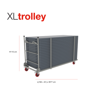 Zown plastic table XL table trolley 18-24 pcs