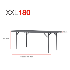 Zown New Classic - foldable table XXL 180x90 cm