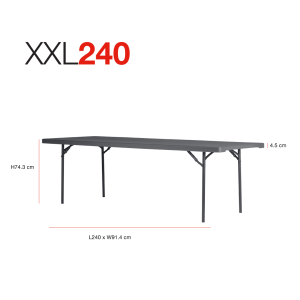 Zown New Classic - foldable table XXL 240x90 cm