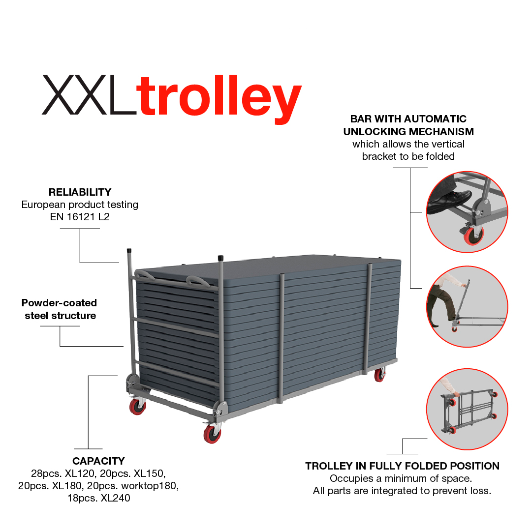 Zown plastic table XXL table trolley