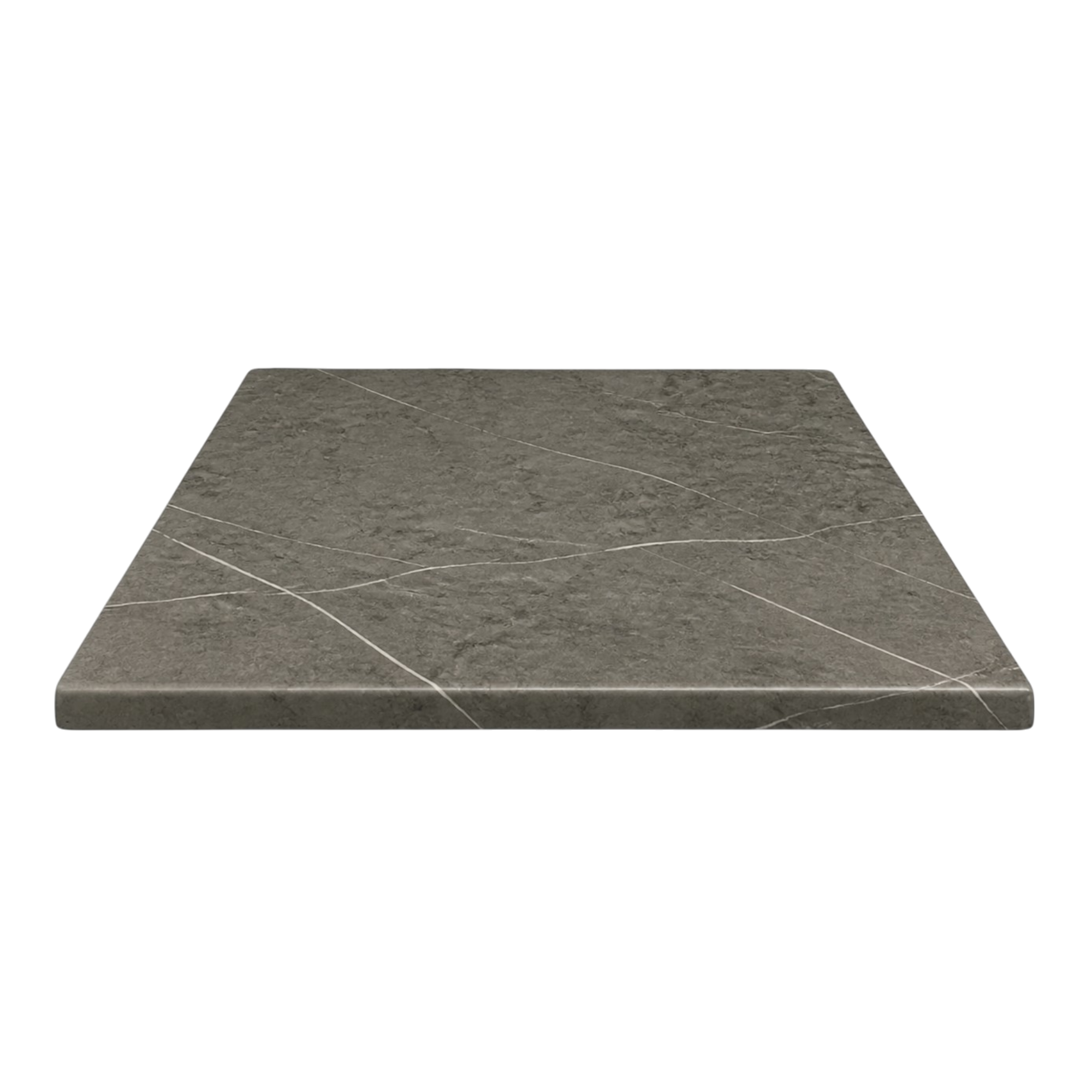 Gray marble-look tabletop square