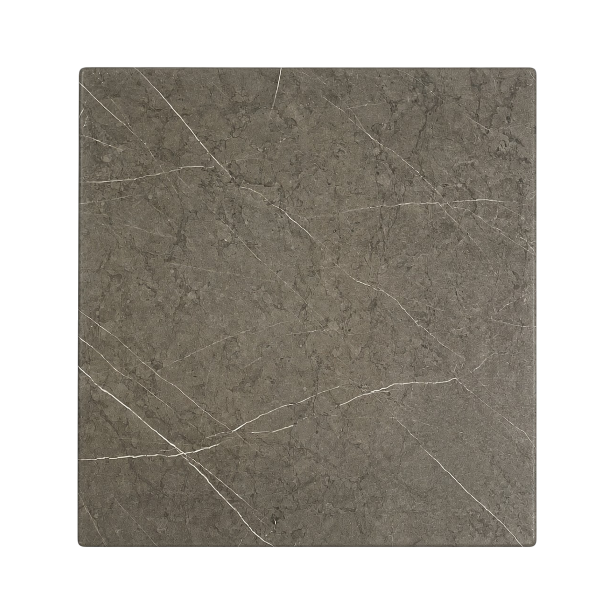 Gray marble-look tabletop square