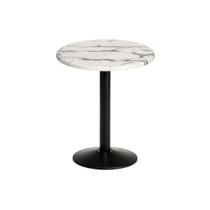 Carrara marble-look round tabletop