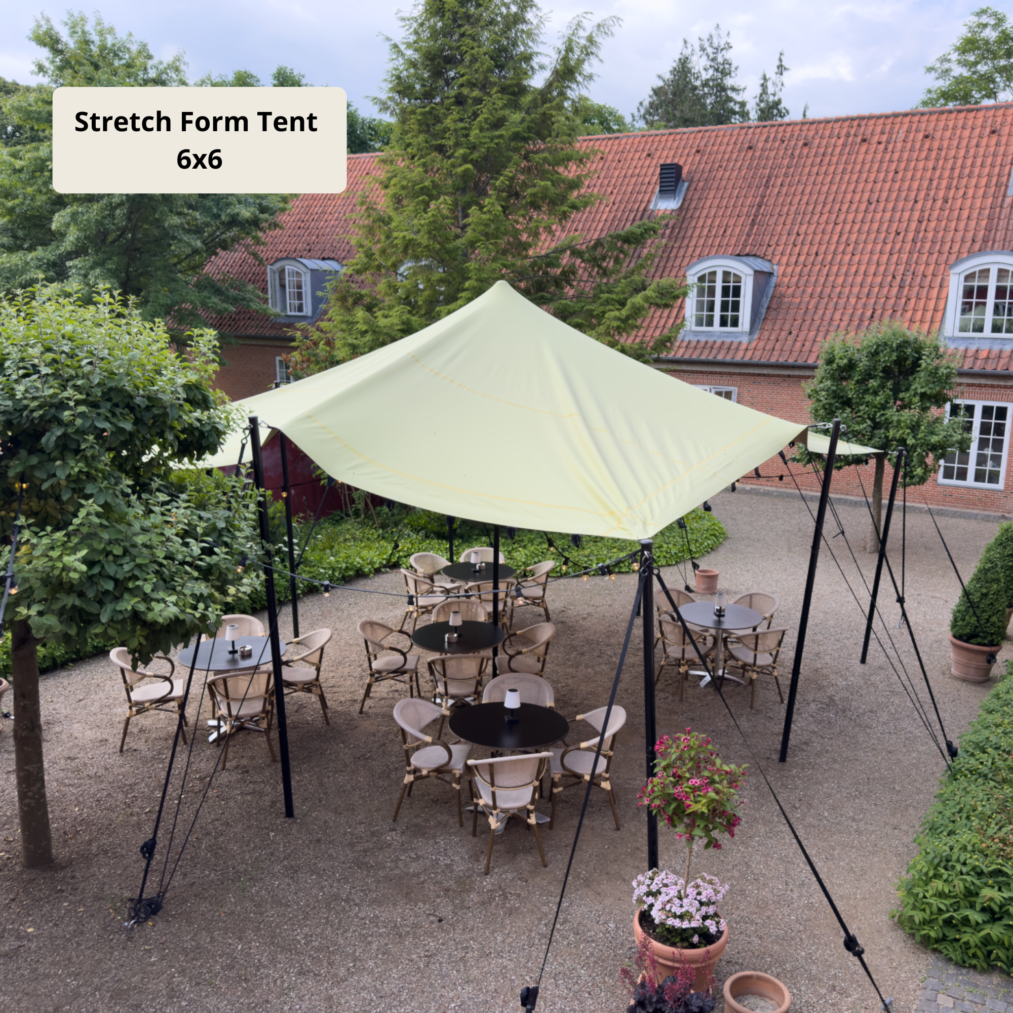 Stretch tent 6x9m -SAND - Complete