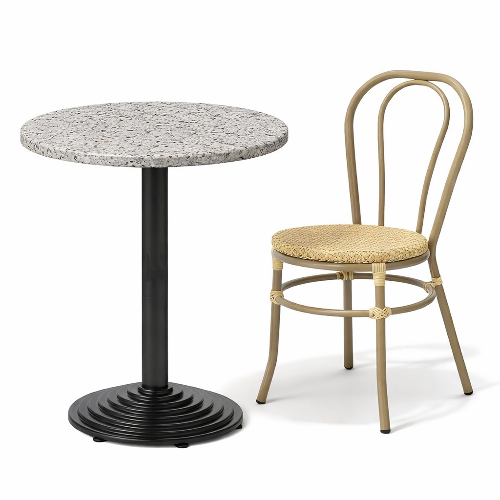 Terrazzo look tabletop round