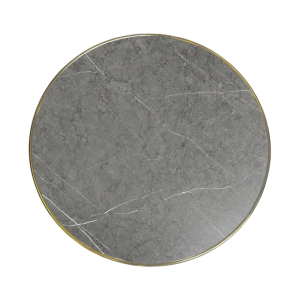 Grey marble-look/brass tabletop round