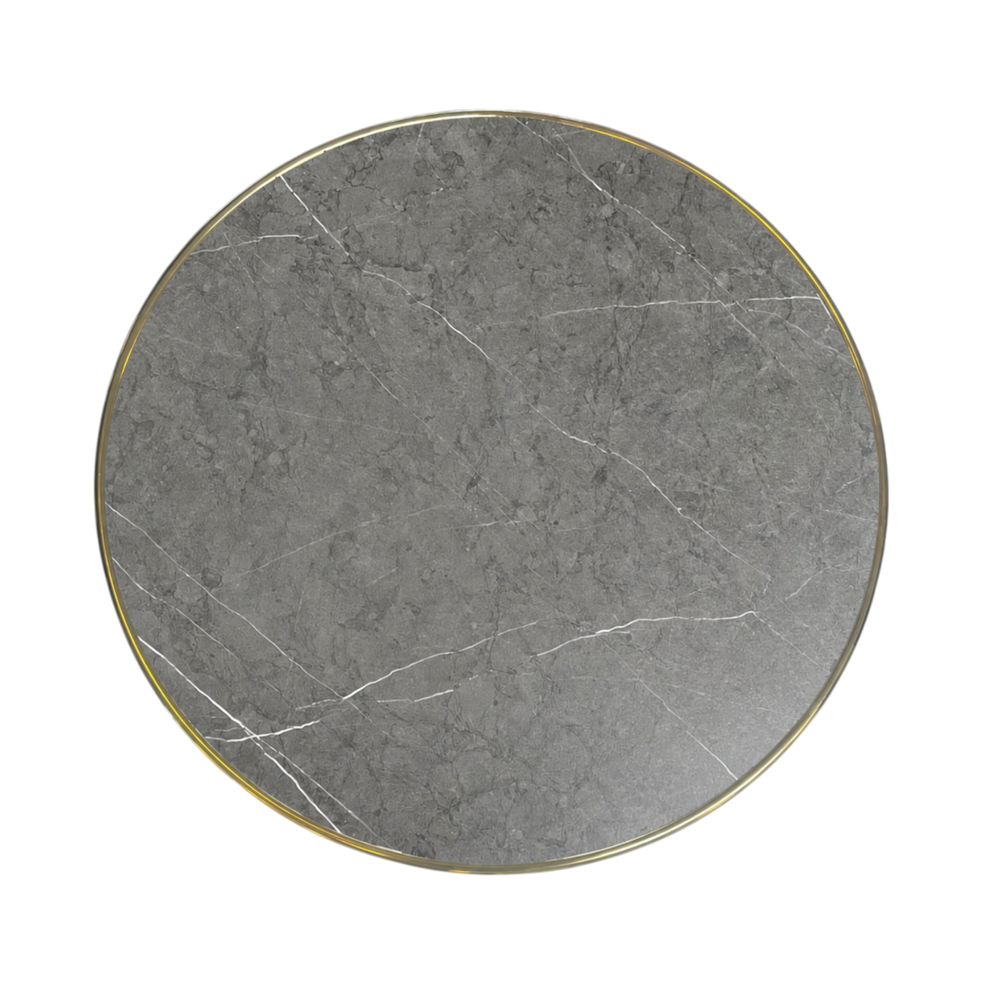 Grey marble-look/brass tabletop round