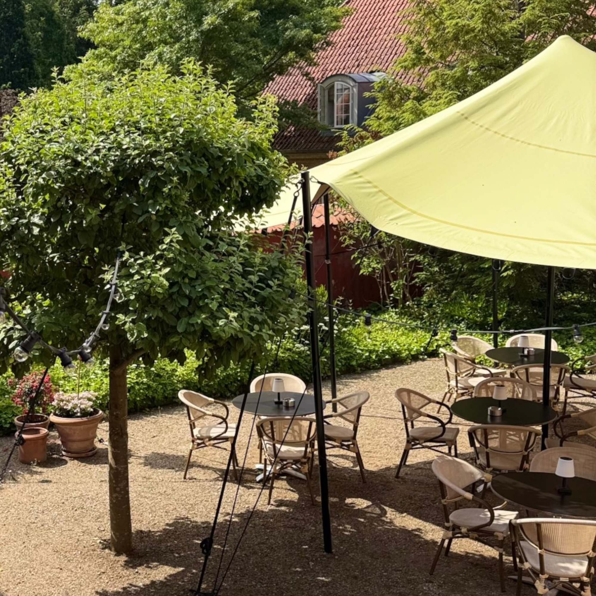 Stretch tent 6x6m - SAND - Complete