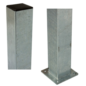 Steel post for casting in concrete