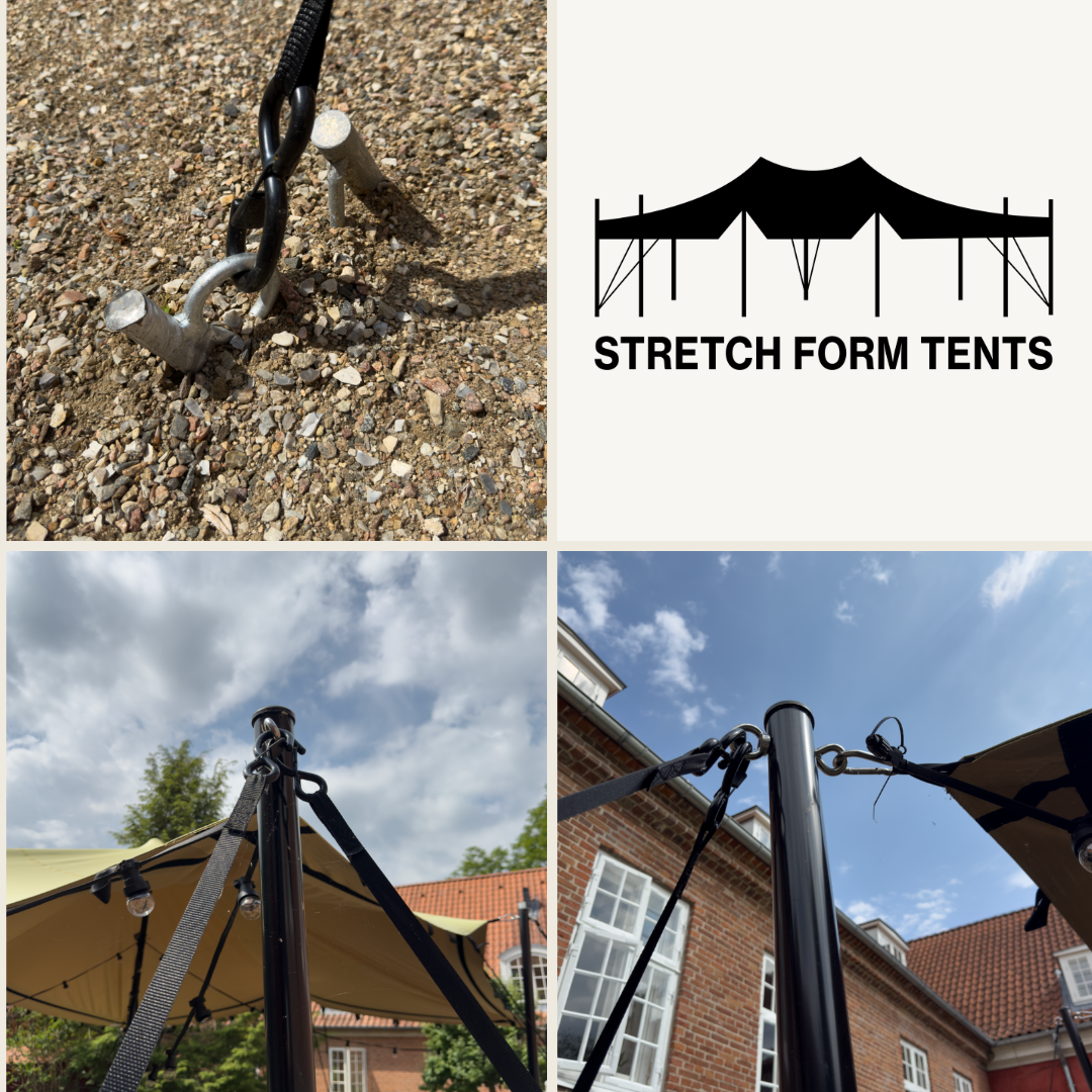 Stretch tent 6x6m - SAND - Complete