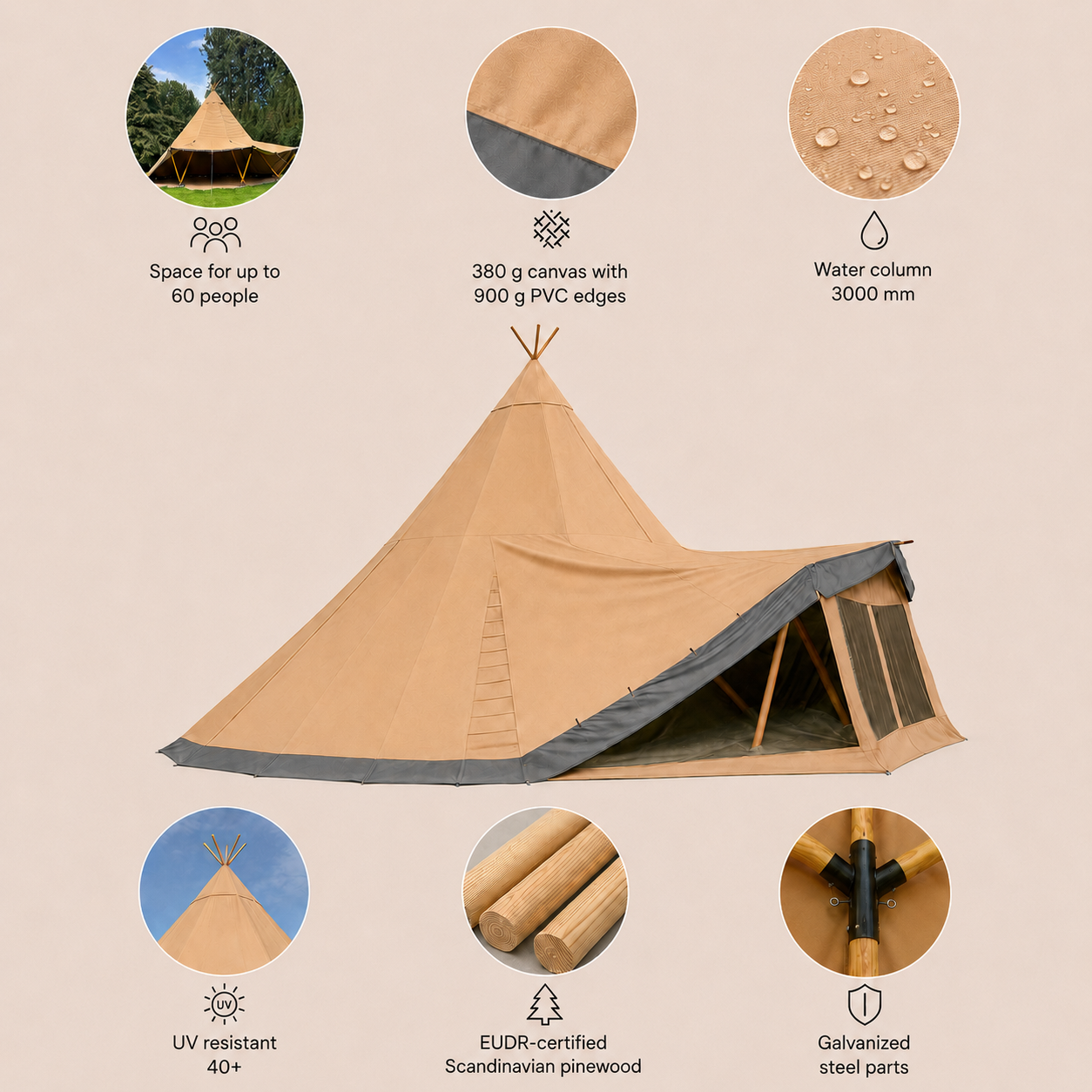 Teepee 10.5m Canvas