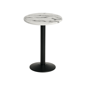 Carrara marble-look tabletop round