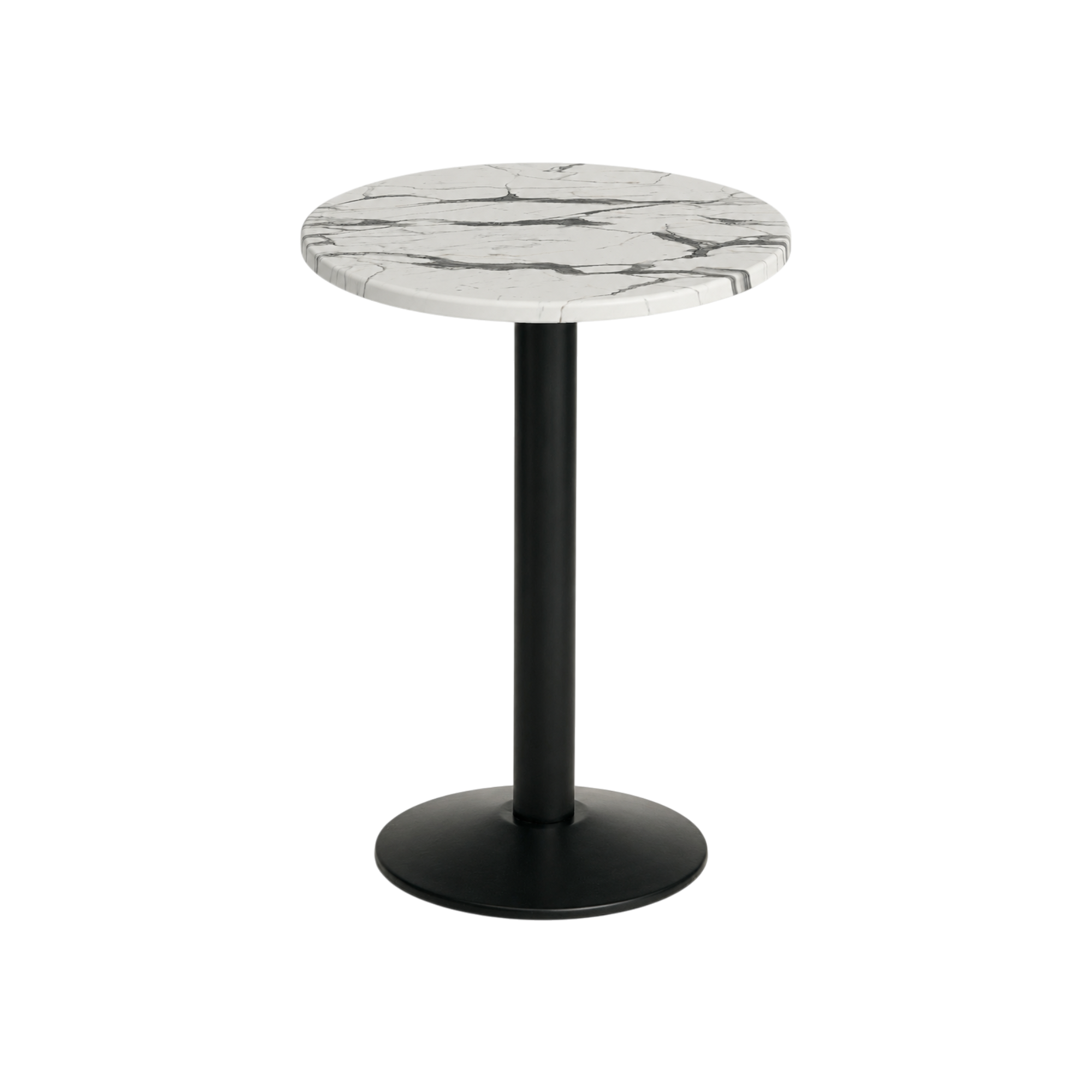 Carrara marble-look tabletop round