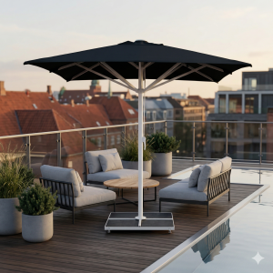 Giant parasol 3x3m complete without valance - White Frame