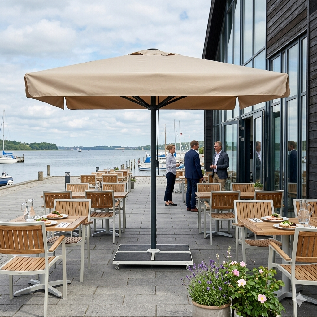 Giant parasol 3x3m complete with valance - Grey Frame